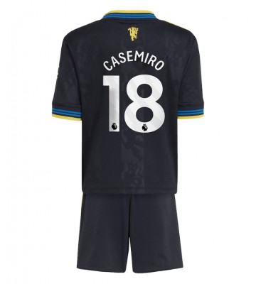 Manchester United Casemiro #18 Dětské Alternativní Dres 2025-26 Krátký Rukáv (+ trenýrky)