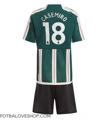 Manchester United Casemiro #18 Dětské Venkovní Dres 2023-24 Krátký Rukáv (+ trenýrky)