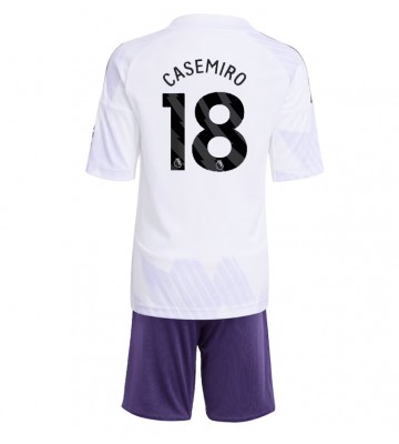 Manchester United Casemiro #18 Dětské Venkovní Dres 2025-26 Krátký Rukáv (+ trenýrky)