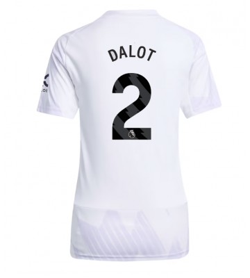 Manchester United Diogo Dalot #2 Dámské Venkovní Dres 2025-26 Krátký Rukáv