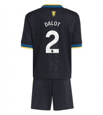 Manchester United Diogo Dalot #2 Dětské Alternativní Dres 2025-26 Krátký Rukáv (+ trenýrky)