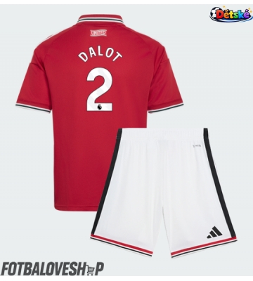 Manchester United Diogo Dalot #2 Dětské Domácí Dres 2026-27 Krátký Rukáv (+ trenýrky)