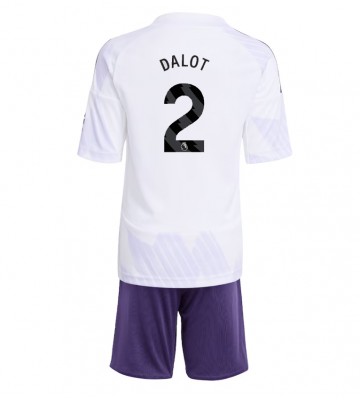 Manchester United Diogo Dalot #2 Dětské Venkovní Dres 2025-26 Krátký Rukáv (+ trenýrky)