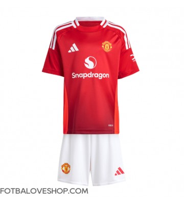 Manchester United Dětské Domácí Dres 2024-25 Krátký Rukáv (+ trenýrky)