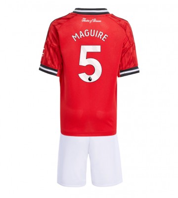 Manchester United Harry Maguire #5 Dětské Domácí Dres 2025-26 Krátký Rukáv (+ trenýrky)