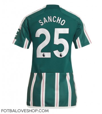 Manchester United Jadon Sancho #25 Dámské Venkovní Dres 2023-24 Krátký Rukáv