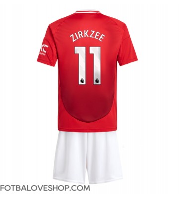 Manchester United Joshua Zirkzee #11 Dětské Domácí Dres 2024-25 Krátký Rukáv (+ trenýrky)