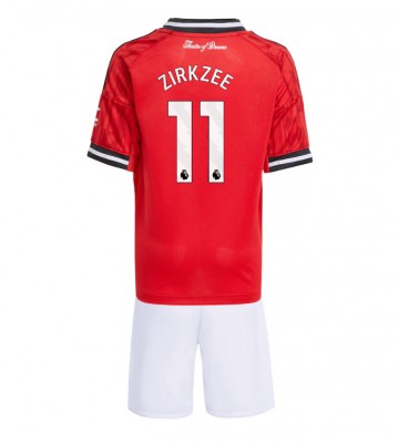 Manchester United Joshua Zirkzee #11 Dětské Domácí Dres 2025-26 Krátký Rukáv (+ trenýrky)