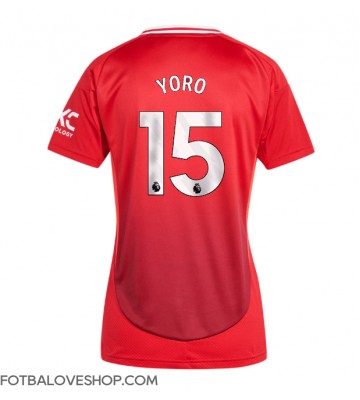 Manchester United Leny Yoro #15 Dámské Domácí Dres 2024-25 Krátký Rukáv