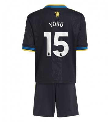 Manchester United Leny Yoro #15 Dětské Alternativní Dres 2025-26 Krátký Rukáv (+ trenýrky)