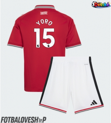 Manchester United Leny Yoro #15 Dětské Domácí Dres 2026-27 Krátký Rukáv (+ trenýrky)