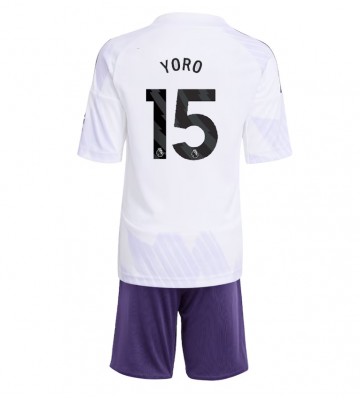 Manchester United Leny Yoro #15 Dětské Venkovní Dres 2025-26 Krátký Rukáv (+ trenýrky)