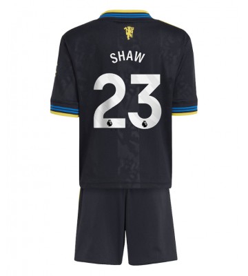 Manchester United Luke Shaw #23 Dětské Alternativní Dres 2025-26 Krátký Rukáv (+ trenýrky)