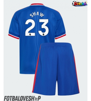 Manchester United Luke Shaw #23 Dětské Venkovní Dres 2026-27 Krátký Rukáv (+ trenýrky)