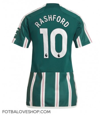 Manchester United Marcus Rashford #10 Dámské Venkovní Dres 2023-24 Krátký Rukáv