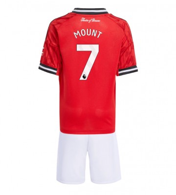 Manchester United Mason Mount #7 Dětské Domácí Dres 2025-26 Krátký Rukáv (+ trenýrky)