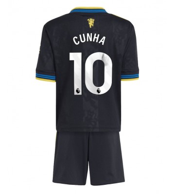 Manchester United Matheus Cunha #10 Dětské Alternativní Dres 2025-26 Krátký Rukáv (+ trenýrky)