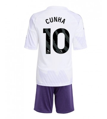 Manchester United Matheus Cunha #10 Dětské Venkovní Dres 2025-26 Krátký Rukáv (+ trenýrky)