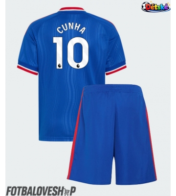 Manchester United Matheus Cunha #10 Dětské Venkovní Dres 2026-27 Krátký Rukáv (+ trenýrky)