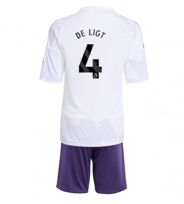 Manchester United Matthijs de Ligt #4 Dětské Venkovní Dres 2025-26 Krátký Rukáv (+ trenýrky)