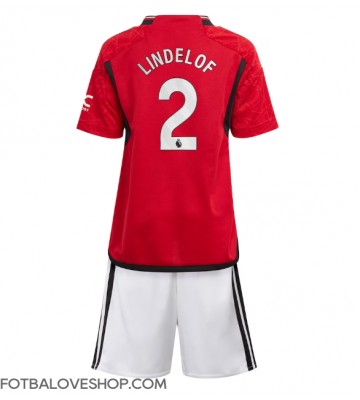 Manchester United Victor Lindelof #2 Dětské Domácí Dres 2023-24 Krátký Rukáv (+ trenýrky)