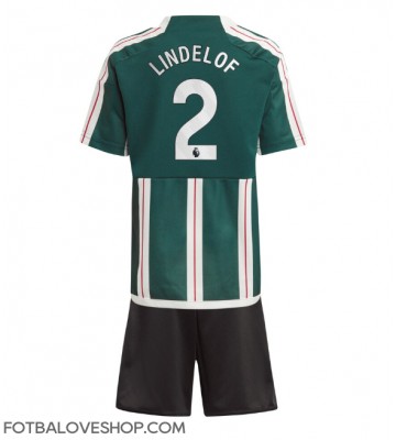 Manchester United Victor Lindelof #2 Dětské Venkovní Dres 2023-24 Krátký Rukáv (+ trenýrky)