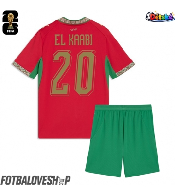 Maroko Ayoub El Kaabi #20 Dětské Domácí Dres MS 2026 Krátký Rukáv (+ trenýrky)