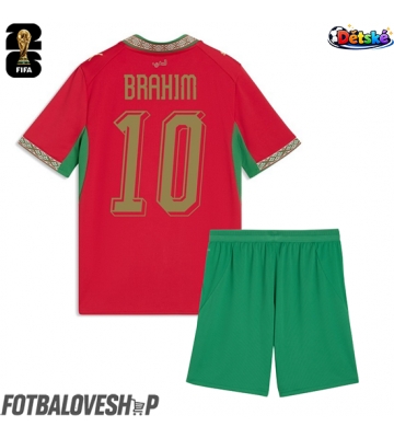 Maroko Brahim Diaz #10 Dětské Domácí Dres MS 2026 Krátký Rukáv (+ trenýrky)