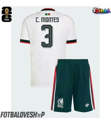 Mexiko Cesar Montes #3 Dětské Venkovní Dres MS 2026 Krátký Rukáv (+ trenýrky)