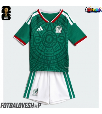 Mexiko Dětské Domácí Dres MS 2026 Krátký Rukáv (+ trenýrky)