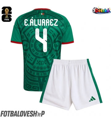 Mexiko Edson Alvarez #4 Dětské Domácí Dres MS 2026 Krátký Rukáv (+ trenýrky)