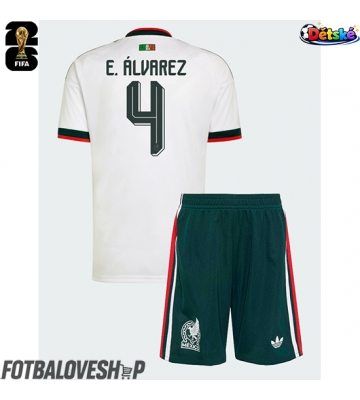 Mexiko Edson Alvarez #4 Dětské Venkovní Dres MS 2026 Krátký Rukáv (+ trenýrky)