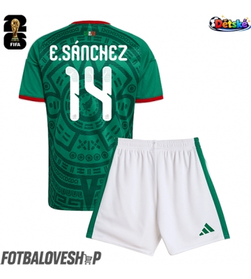 Mexiko Erick Sanchez #14 Dětské Domácí Dres MS 2026 Krátký Rukáv (+ trenýrky)