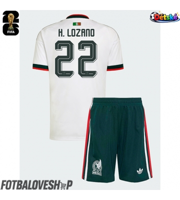 Mexiko Hirving Lozano #22 Dětské Venkovní Dres MS 2026 Krátký Rukáv (+ trenýrky)