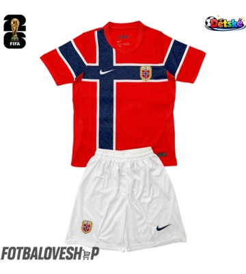 Norsko Dětské Domácí Dres MS 2026 Krátký Rukáv (+ trenýrky)