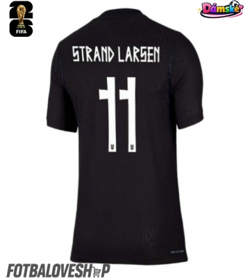 Norsko Jorgen Strand Larsen #11 Dámské Venkovní Dres MS 2026 Krátký Rukáv