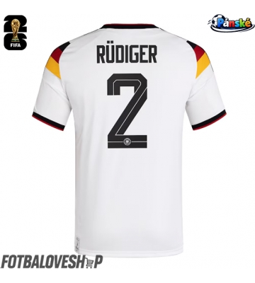 Německo Antonio Rudiger #2 Domácí Dres MS 2026 Krátký Rukáv