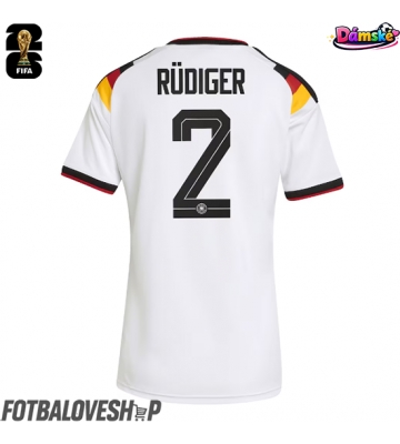 Německo Antonio Rudiger #2 Dámské Domácí Dres MS 2026 Krátký Rukáv