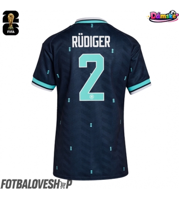 Německo Antonio Rudiger #2 Dámské Venkovní Dres MS 2026 Krátký Rukáv