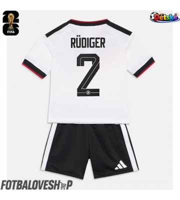 Německo Antonio Rudiger #2 Dětské Domácí Dres MS 2026 Krátký Rukáv (+ trenýrky)