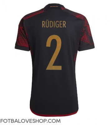 Německo Antonio Rudiger #2 Venkovní Dres MS 2022 Krátký Rukáv