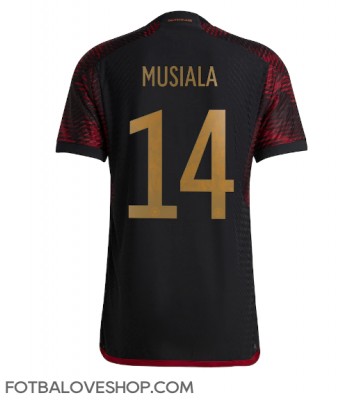 Německo Jamal Musiala #14 Venkovní Dres MS 2022 Krátký Rukáv