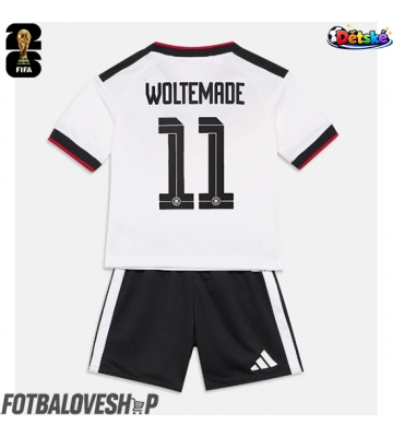 Německo Nick Woltemade #11 Dětské Domácí Dres MS 2026 Krátký Rukáv (+ trenýrky)