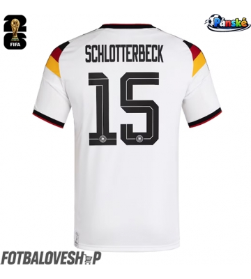 Německo Nico Schlotterbeck #15 Domácí Dres MS 2026 Krátký Rukáv