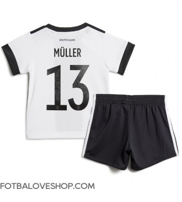 Německo Thomas Muller #13 Dětské Domácí Dres MS 2022 Krátký Rukáv (+ trenýrky)