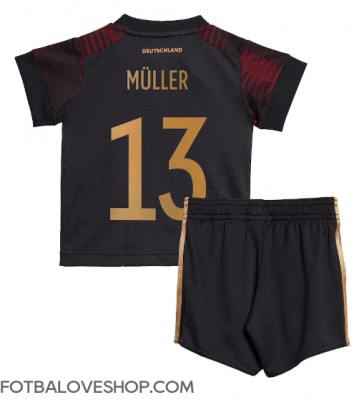 Německo Thomas Muller #13 Dětské Venkovní Dres MS 2022 Krátký Rukáv (+ trenýrky)