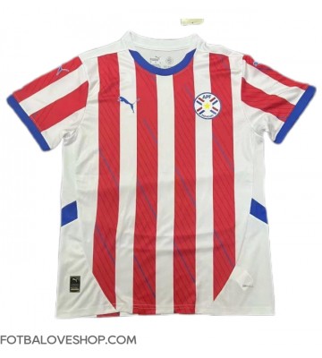 Paraguay Domácí Dres Copa America 2024 Krátký Rukáv