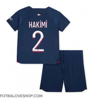 Paris Saint-Germain Achraf Hakimi #2 Dětské Domácí Dres 2023-24 Krátký Rukáv (+ trenýrky)