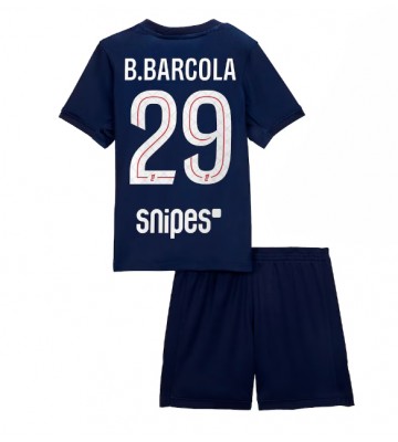 Paris Saint-Germain Bradley Barcola #29 Dětské Domácí Dres 2025-26 Krátký Rukáv (+ trenýrky)