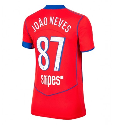 Paris Saint-Germain Joao Neves #87 Dámské Alternativní Dres 2025-26 Krátký Rukáv